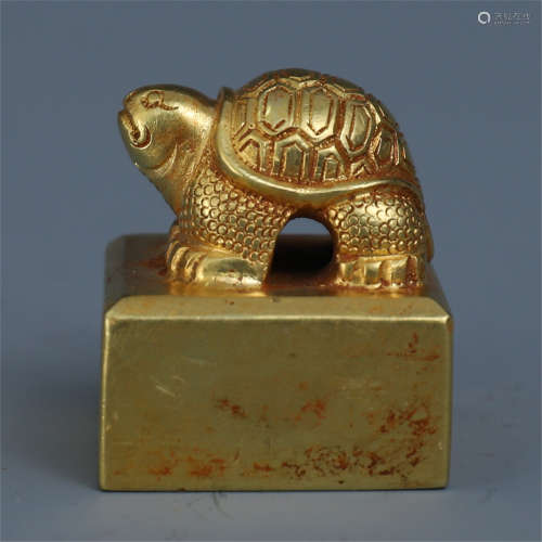 CHINESE PURE GOLD TURTLE OFFICIAL SEAL