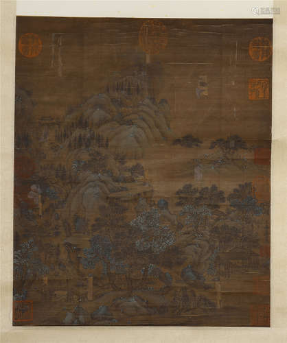 CHINESE SCROLL PAINTING OF MOUNTAIN VIEWS