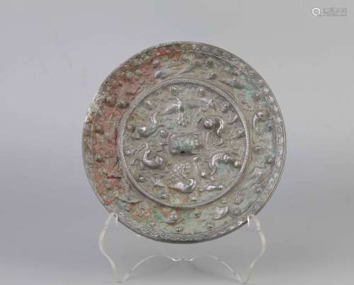 唐代  海兽葡萄纹铜镜