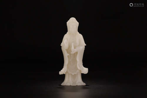 A HETIAN JADE GUANYIN ORNAMENT