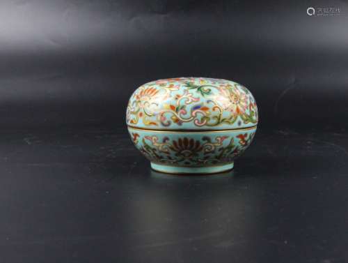 A FAMILLE ROSE JAR AND COVER, JIAQING MARK