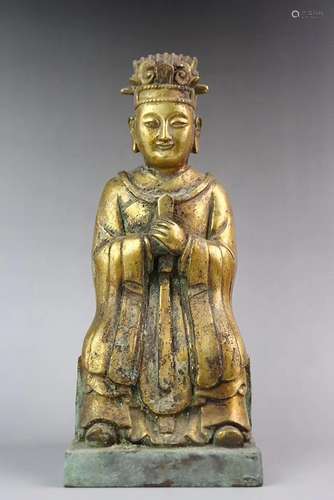 A GILT-BRONZE FIGURE OF BUDDHA