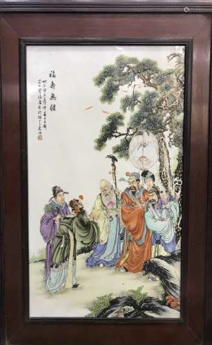 A FAMILLE ROSE PLAQUE, ZENG FUQING