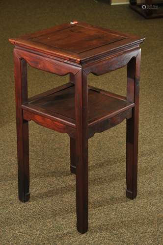 Hardwood stand. China. 19th C. Square with two tiers. 16