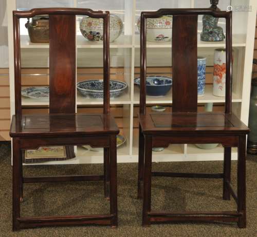 Pair of 19th century Chinese Rosewood side chairs. 41