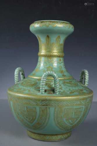 A Blue Glaze Porcelain Vase