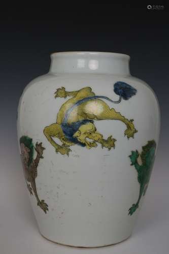 A Famille Rose Porcelain Jar