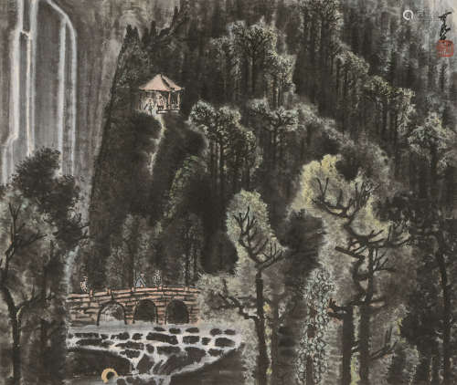 李可染（1907～1989） 山水 立轴 设色纸本