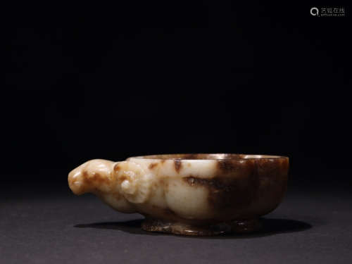 AN OLD JADE VESSEL OF GOAT