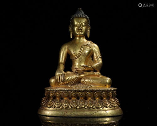 A GILT BRONZE BUDDHA