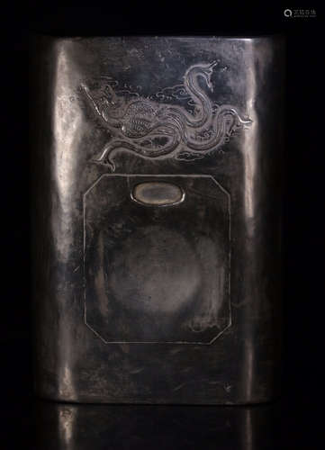 A DUAN STONE INK SLAB OF DRAGON AND PHOENIX