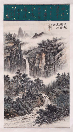 CHINESE SCROLL PAINTING OF MOUNTAIN VIEWS