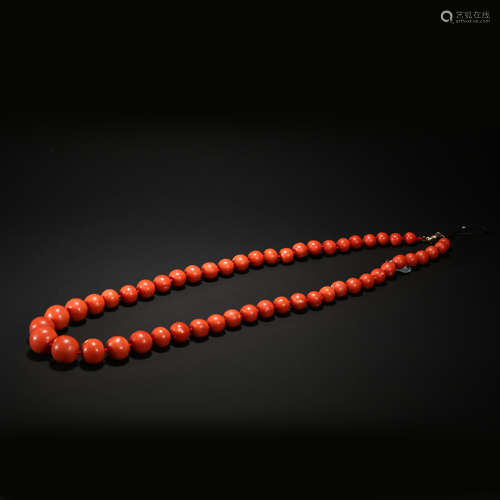 CHINESE CORAL BEAD NECKLACE