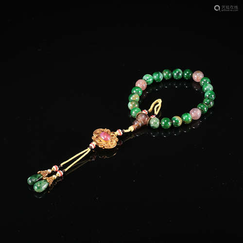 CHINESE JADEITE BUDDHIST BRACELET