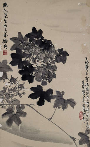 CHINESE SCROLL PAINTING OF FLOWER