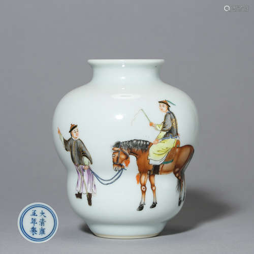 CHINESE PORCELAIN FAMILLE ROSE FIGURES JAR