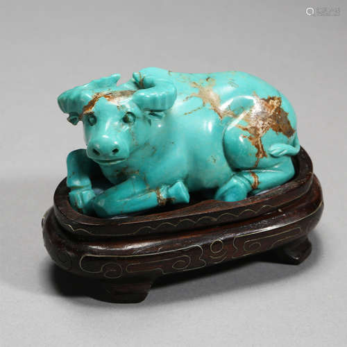 CHINESE TURQUOISE COUCHING OX