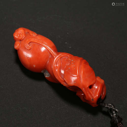 CHINESE CORAL PENDANT QING DYNASTY