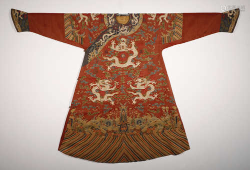 CHINESE KESI EMBROIDERY DRAGON IMERIAL ROBE