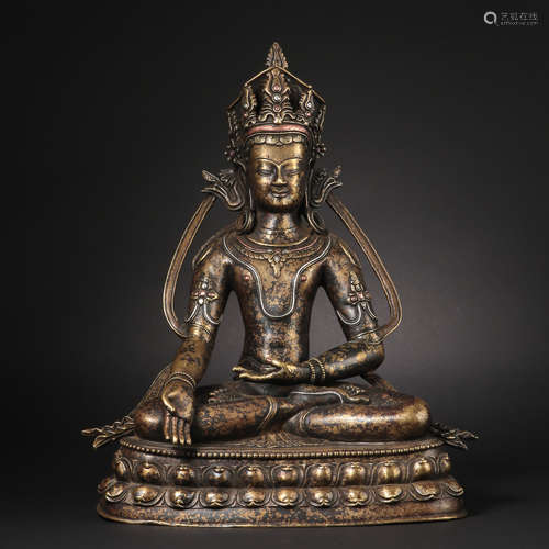 CHINESE SILVER SEATED BUDDHA