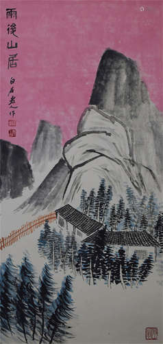 CHINESE SCROLL PAINTING OF MOUNTAIN VIEWS