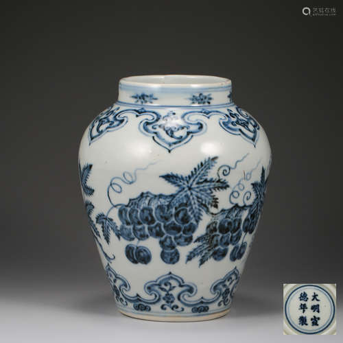 CHINESE PORCELAIN GRAPE JAR