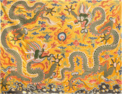 CHINESE EMBROIDERY DRAGON TRAPESTY