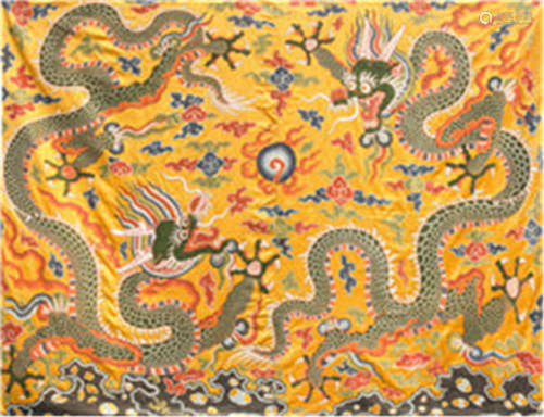 CHINESE EMBROIDERY DRAGON TRAPESTY