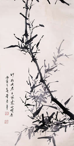 CHINESE SCROLL PAINTING OF BAMBOO