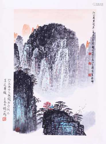 CHINESE SCROLL PAINTING OF MOUNTAIN VIEWS