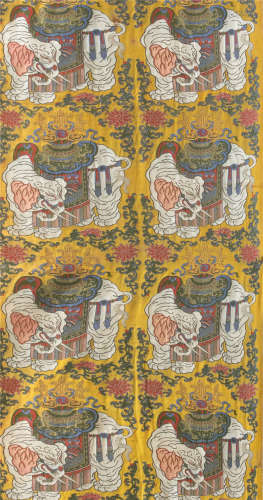 CHINESE EMBROIDERY ELEPHANT TRAPESTY
