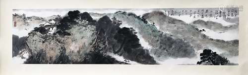 CHINESE SCROLL PAINTING OF MOUNTAIN VIEWS