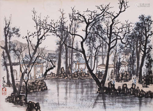 CHINESE SCROLL PAINTING OF LANDSCAPE