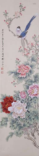 CHINESE SCROLL PAINTING OF BIRD AND FLOWER