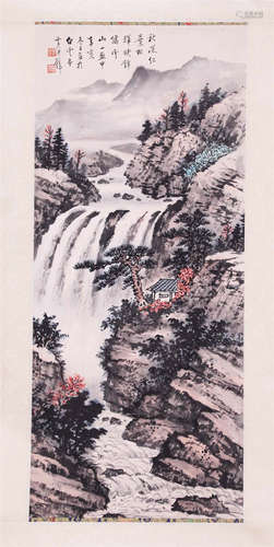 CHINESE SCROLL PAINTING OF MOUNTAIN VIEWS