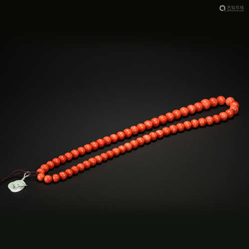 CHINESE CORAL BEAD NECKLACE