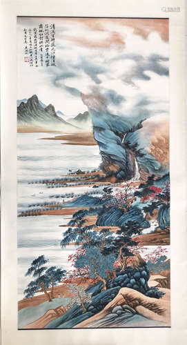 CHINESE SCROLL PAINTING OF MOUNTAIN VIEWS