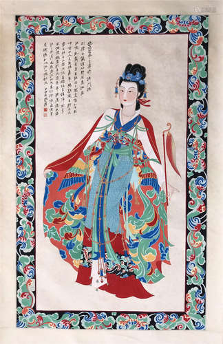 CHINESE SCROLL PAINTING OF BEAUTY