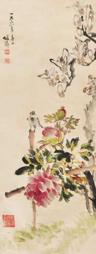 高佩僯 牡丹花卉 纸本 立轴