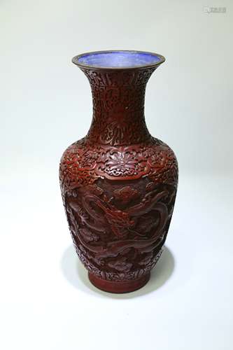 A Chinese Carved Lacquer Vase