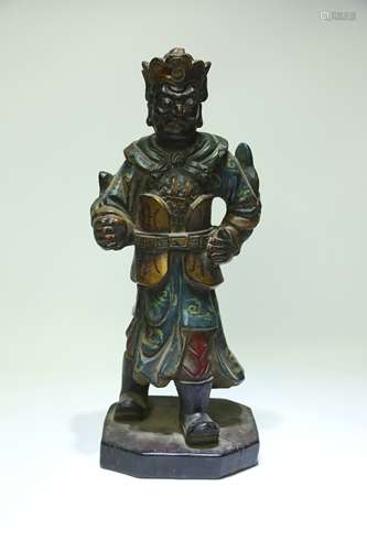 A Chinese Carved Wood Buddha