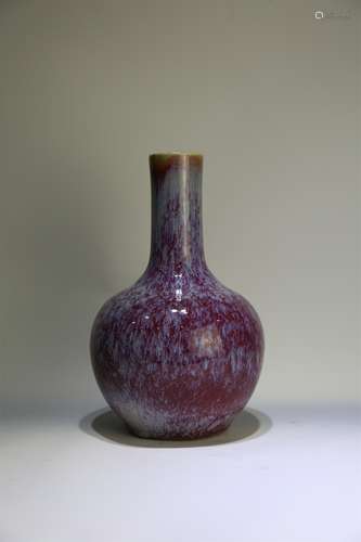 A Chinese Flambe-Glazed Porcelain Vase