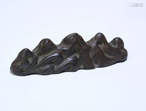 A Chinese Bronze Brush Rest