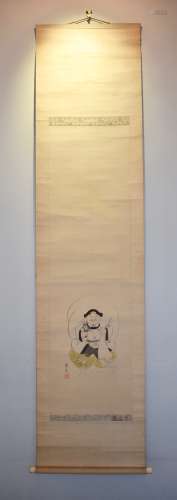 A Japanese scroll painting of