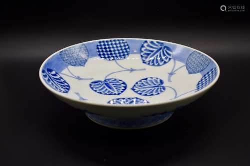 A Japnese blue and white plate- 19th century