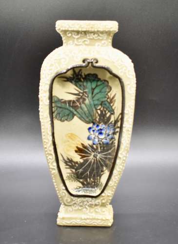 Japanese porcelain flower and bird vase- 19th century