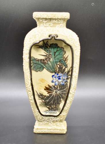 Japanese porcelain flower and bird vase- 19th century