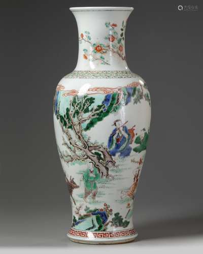 A Chinese famille verte vase