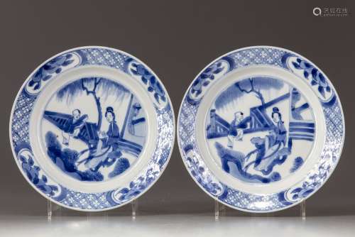 Two Chinese blue and white dishes