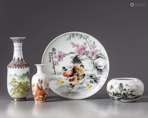 Four Chinese porcelain wares